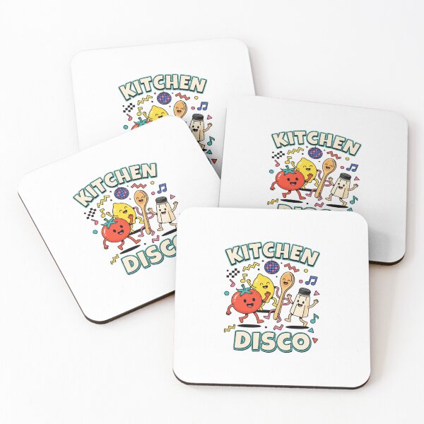 Item preview, Kitchen Disco Colorful Memphis Characters designed and sold by GoofyShopp.