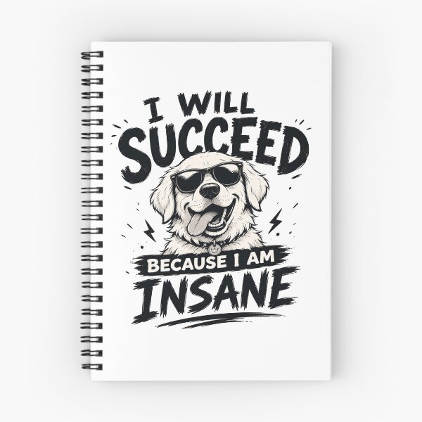 Item preview, I Will Succeed Because I Am Insane Dog T-Shirt – Funny Crazy Dog Sunglasses Meme Graphic Tee designed and sold by Artimax-Studio.