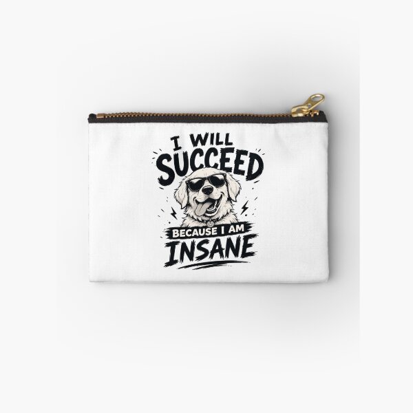 Item preview, I Will Succeed Because I Am Insane Dog T-Shirt – Funny Crazy Dog Sunglasses Meme Graphic Tee designed and sold by Artimax-Studio.