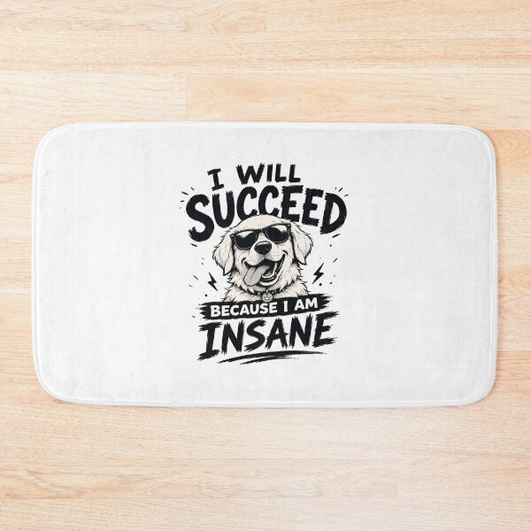 Item preview, I Will Succeed Because I Am Insane Dog T-Shirt – Funny Crazy Dog Sunglasses Meme Graphic Tee designed and sold by Artimax-Studio.