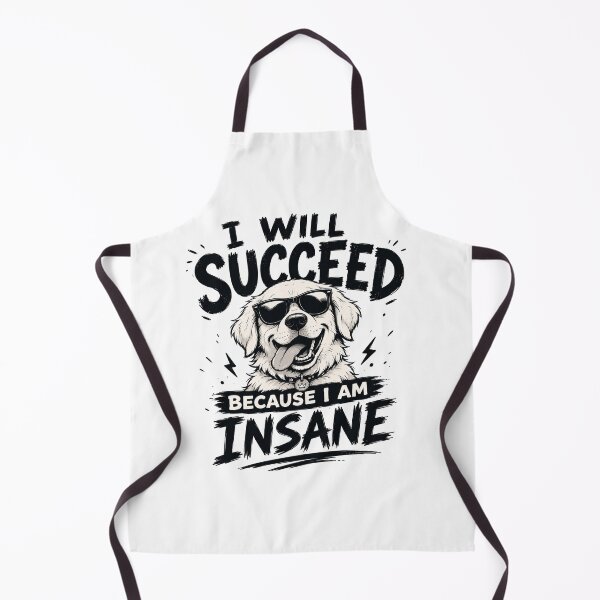 Item preview, I Will Succeed Because I Am Insane Dog T-Shirt – Funny Crazy Dog Sunglasses Meme Graphic Tee designed and sold by Artimax-Studio.