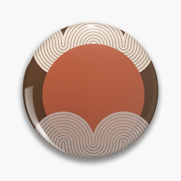 Item preview, Mid Century Modern Sun and Waves Geometric Abstract in Earthy Terracotta designed and sold by nineFlorals.