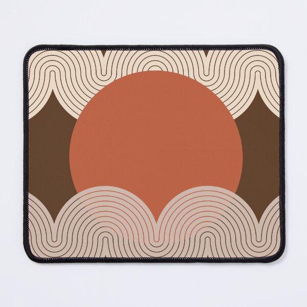 Item preview, Mid Century Modern Sun and Waves Geometric Abstract in Earthy Terracotta designed and sold by nineFlorals.