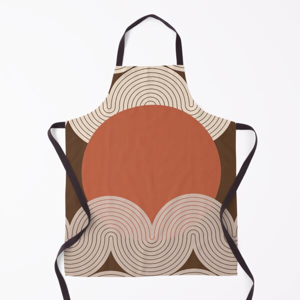 Item preview, Mid Century Modern Sun and Waves Geometric Abstract in Earthy Terracotta designed and sold by nineFlorals.