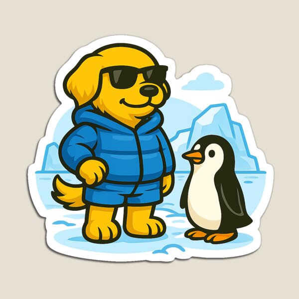 Item preview, Penguin Friend - Golden Retriever designed and sold by NapkinStuff.
