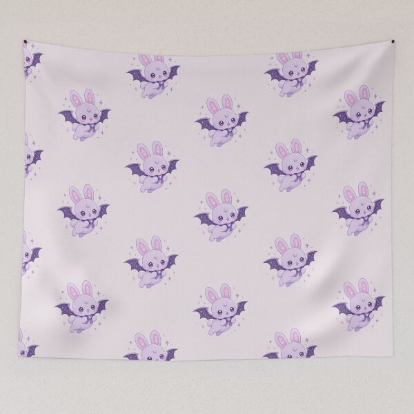 Item preview, Flying Bat Bunny – Cute Pastel Halloween Sticker designed and sold by Cerys-GS.
