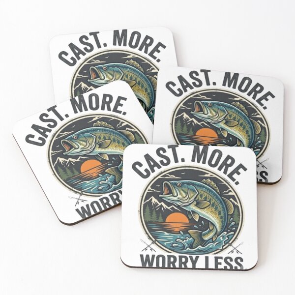 Item preview, Cast More Worry Less Vintage Bass Fishing T-Shirt designed and sold by Salma.Store.