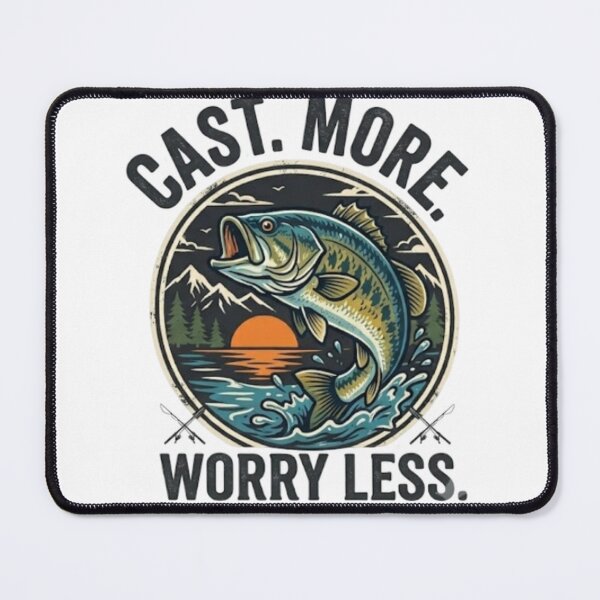 Item preview, Cast More Worry Less Vintage Bass Fishing T-Shirt designed and sold by Salma.Store.