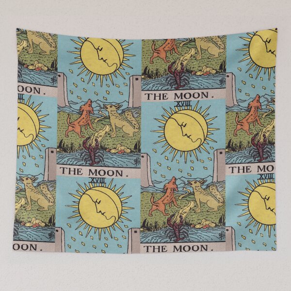 Item preview,  Vintage Seamless -  The Moon Tarot Card Pattern  designed and sold by energyoflove333.