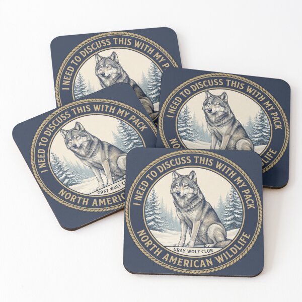 Item preview, I Need To Discuss This With My Pack Wolf Humor Badge designed and sold by CalmCapy Co.
