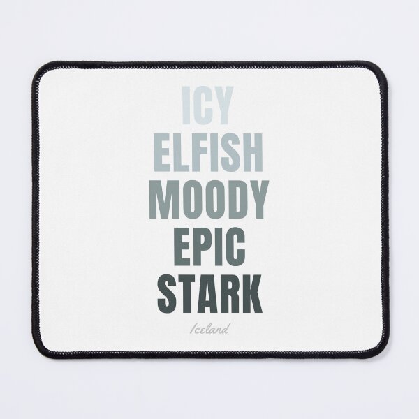 Item preview, Iceland Typography, Icy Elfish Moody Epic Stark Wall Art designed and sold by MarkedArtPrints.