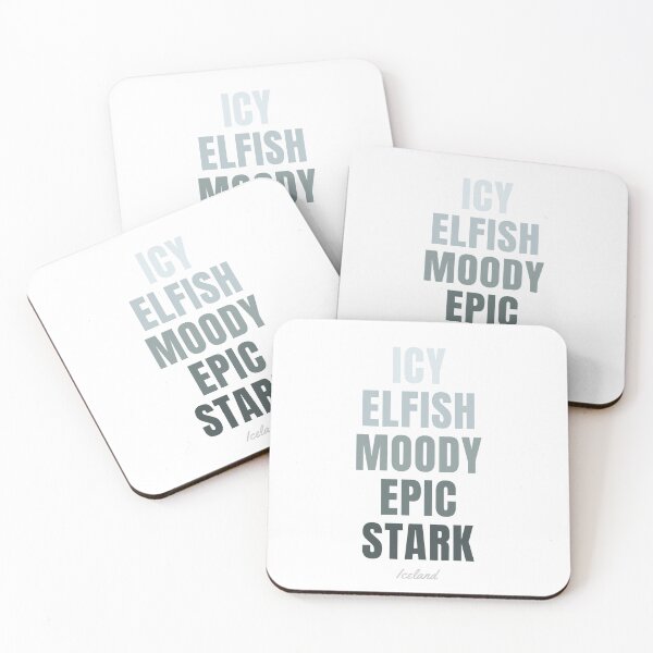 Item preview, Iceland Typography, Icy Elfish Moody Epic Stark Wall Art designed and sold by MarkedArtPrints.
