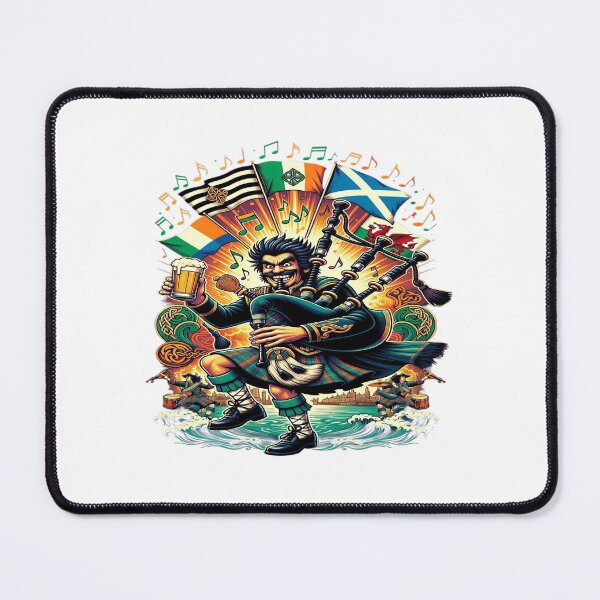 Item preview, Celtic Bagpiper Beer Party | Scotland, Ireland, Wales & Cornwall Flags | Funny Celtic Music Festival T-Shirt | Highland Bagpipes Graphic Gift designed and sold by Sushikidsntod.