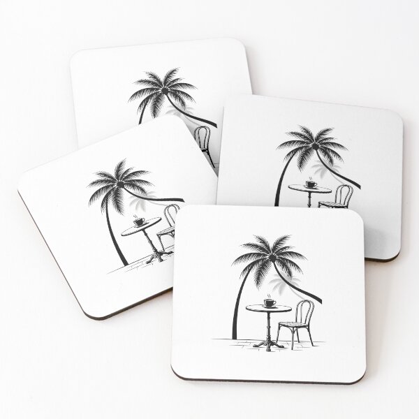 Item preview, Minimalist Parisian Cafe and Palm - Urban Line Art designed and sold by MissoStudio.
