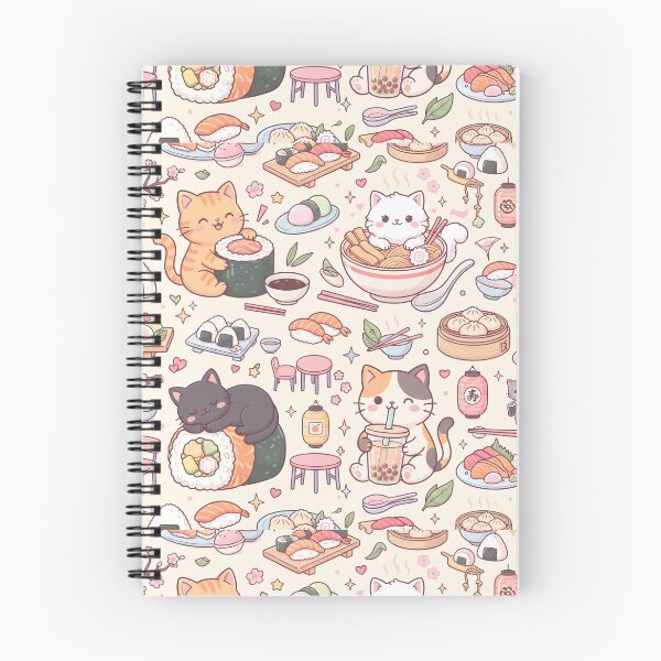 Item preview, Sushi Cat Café | Cute Kawaii Cat & Sushi Seamless Pattern | Cozy Food Friends designed and sold by AP Digi Store.