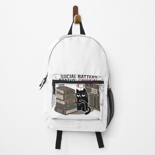 Item preview, Cynic Cat: Social Battery Status Critical Library Sticker designed and sold by Gabzerinho.