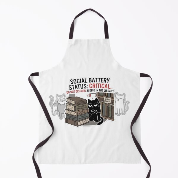 Item preview, Cynic Cat: Social Battery Status Critical Library Sticker designed and sold by Gabzerinho.
