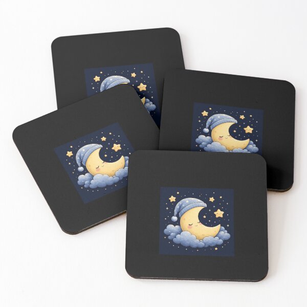 Item preview, Cute Sleeping Moon with Nightcap and Stars designed and sold by Cristinafabian.