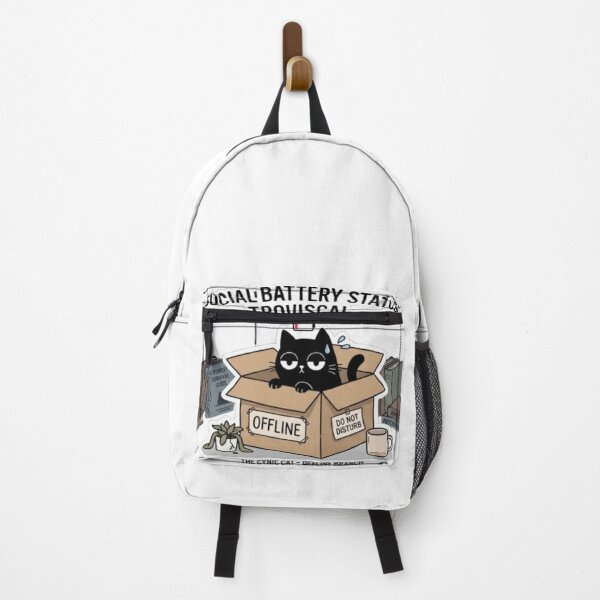 Item preview, Social Battery Status Critical Cynic Cat designed and sold by Gabzerinho.
