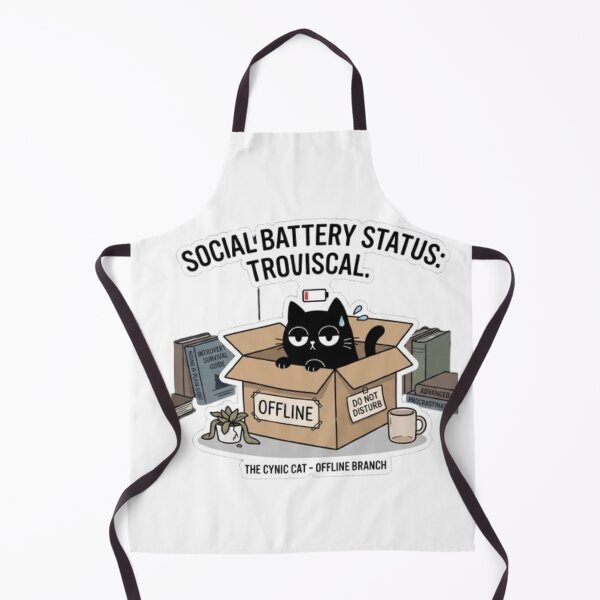 Item preview, Social Battery Status Critical Cynic Cat designed and sold by Gabzerinho.