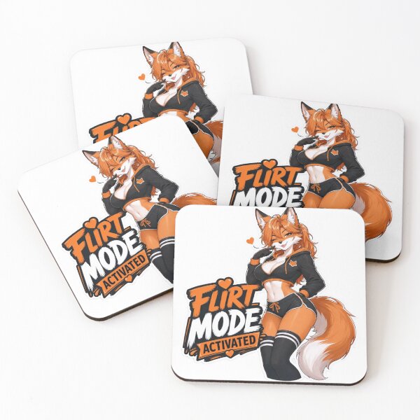 Item preview, Flirt Mode Activated Fox Girl Pin Up designed and sold by Furrenzy.