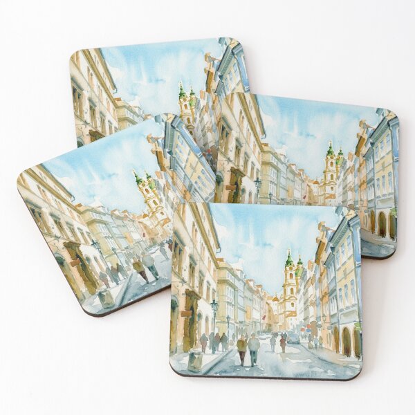 Item preview, Prague Street Watercolor Mala Strana designed and sold by caracatita75.