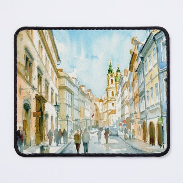 Item preview, Prague Street Watercolor Mala Strana designed and sold by caracatita75.
