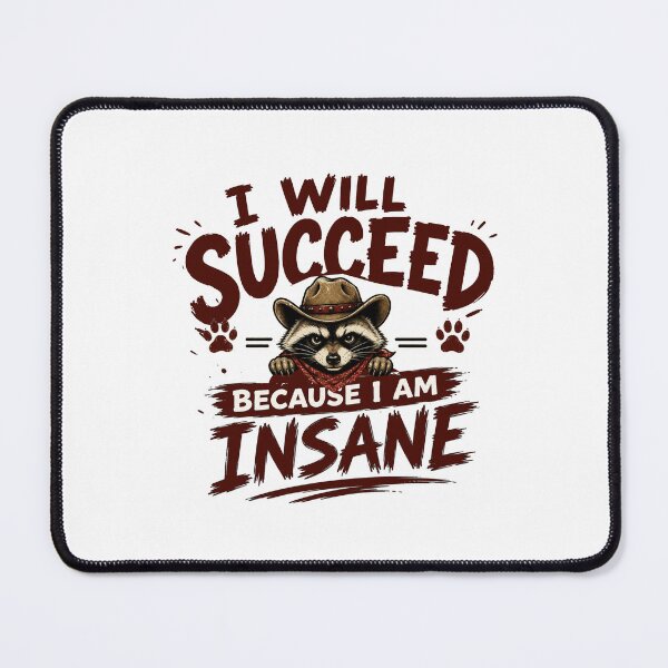 Item preview, I Will Succeed Because I Am Insane Jimothy  T-Shirt – Funny Crazy Dog Sunglasses Meme Graphic Tee designed and sold by Artimax-Studio.