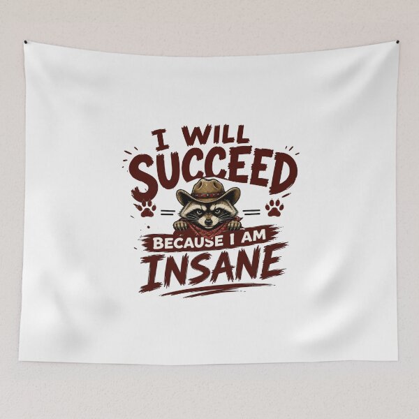 Item preview, I Will Succeed Because I Am Insane Jimothy  T-Shirt – Funny Crazy Dog Sunglasses Meme Graphic Tee designed and sold by Artimax-Studio.