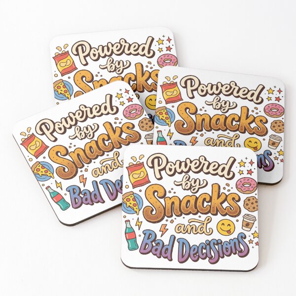 Item preview, Powered by Snacks and Bad Decisions Quote designed and sold by pictranoosa.