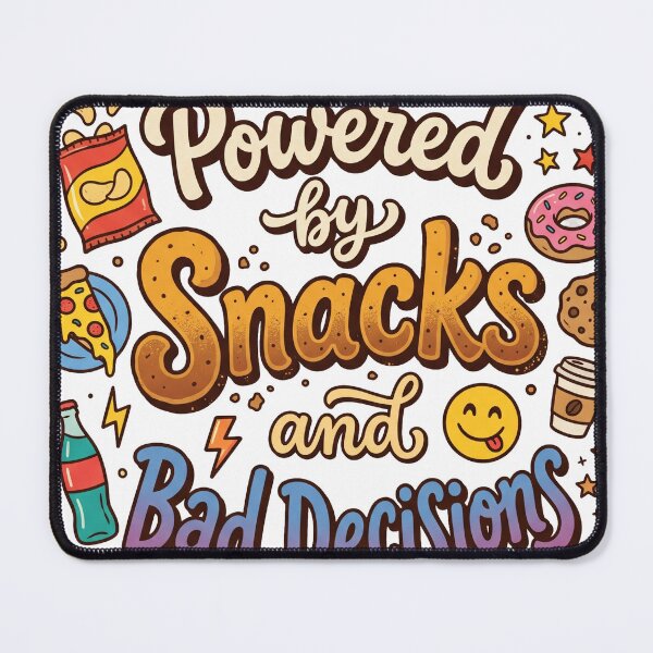 Item preview, Powered by Snacks and Bad Decisions Quote designed and sold by pictranoosa.