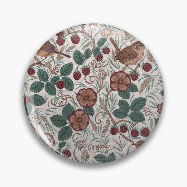 Item preview, William Morris Inspired Blackberry & Songbirds Pattern | Arts and Crafts Botanical Wallpaper | English Cottage Textile Design designed and sold by Tamas Das.