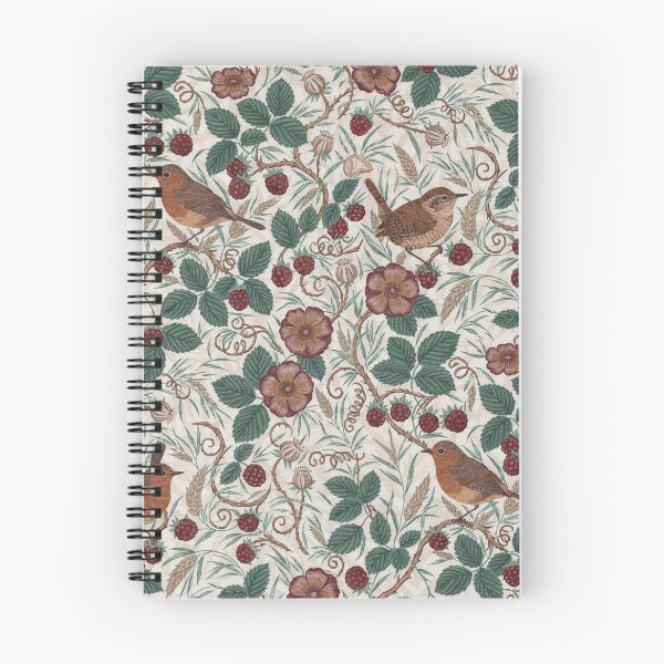 Item preview, William Morris Inspired Blackberry & Songbirds Pattern | Arts and Crafts Botanical Wallpaper | English Cottage Textile Design designed and sold by Tamas Das.