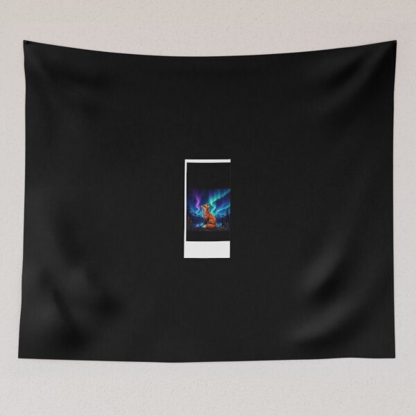 Item preview, Fox Under Northern Lights Aurora Borealis designed and sold by Cristinafabian.