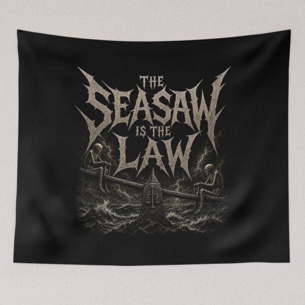 Item preview, The Seesaw Is the Law – Gothic Skeleton Metal Art designed and sold by onlin3boutiqu3.