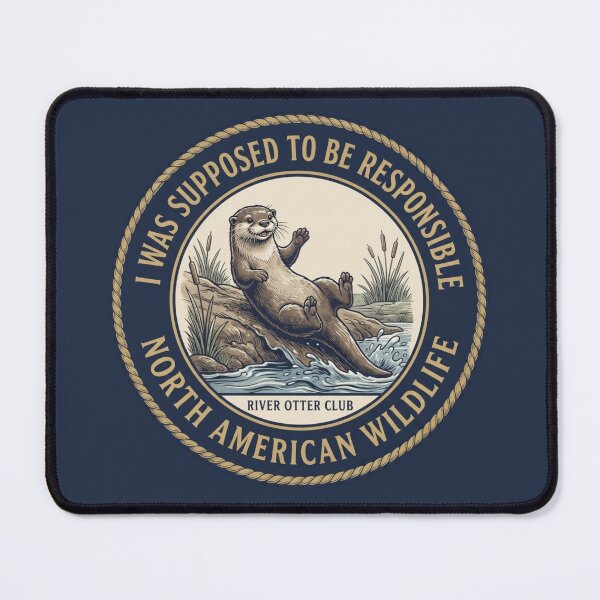 Item preview, I Was Supposed To Be Responsible Otter Badge designed and sold by CalmCapy Co.