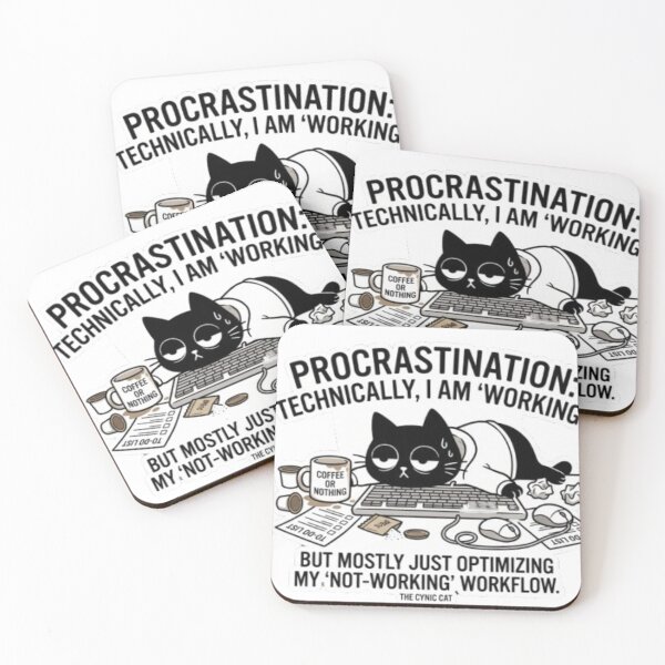 Item preview, The Cynical Cat - Procrastination at Work designed and sold by Gabzerinho.