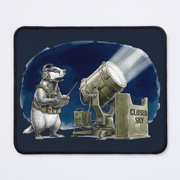 Item preview, Closed Sky - Tactical Badger Air Defense Watercolor Art designed and sold by SoulPT.