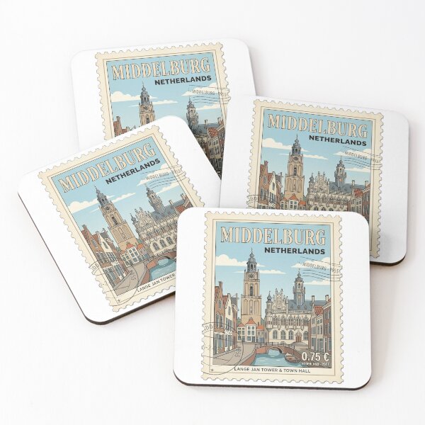Item preview, Vintage Middelburg Netherlands Travel Stamp Lange Jan Tower designed and sold by k3rstman1.