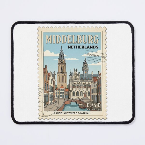 Item preview, Vintage Middelburg Netherlands Travel Stamp Lange Jan Tower designed and sold by k3rstman1.