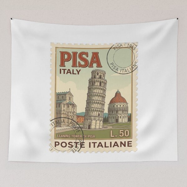 Item preview, Vintage Leaning Tower of Pisa Italy Travel Stamp designed and sold by k3rstman1.