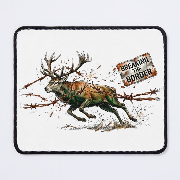 Item preview, Breaking The Border - Resilient Stag Shattering Fences Watercolor Art designed and sold by SoulPT.