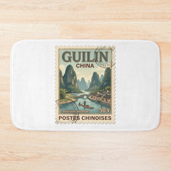 Item preview, Guilin China Li River Mountains Vintage Travel Stamp designed and sold by k3rstman1.