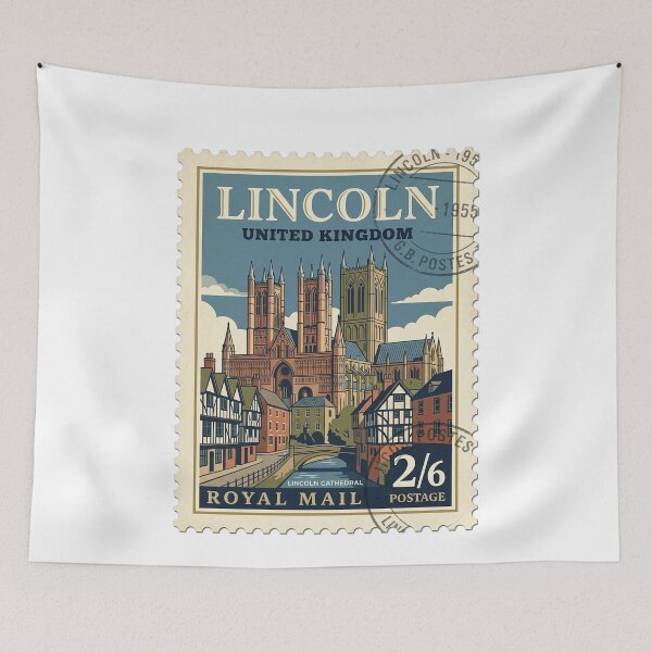 Item preview, Vintage Lincoln Cathedral United Kingdom Travel Stamp designed and sold by k3rstman1.