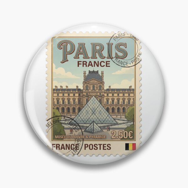 Item preview, Vintage Paris Louvre Museum Travel Stamp designed and sold by k3rstman1.