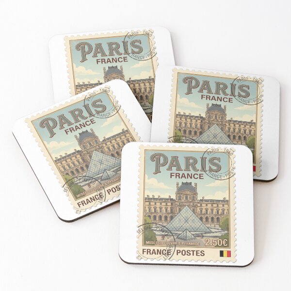 Item preview, Vintage Paris Louvre Museum Travel Stamp designed and sold by k3rstman1.