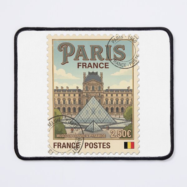 Item preview, Vintage Paris Louvre Museum Travel Stamp designed and sold by k3rstman1.