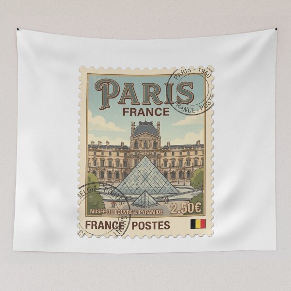 Item preview, Vintage Paris Louvre Museum Travel Stamp designed and sold by k3rstman1.