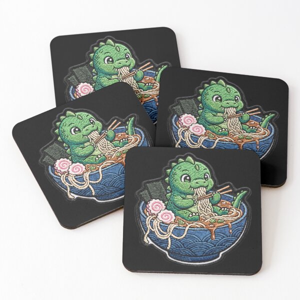 Item preview, Ramen Baby Godzilla Embroidered Patch - Japanese Anime Kaiju Sticker & Design designed and sold by Studio_21.