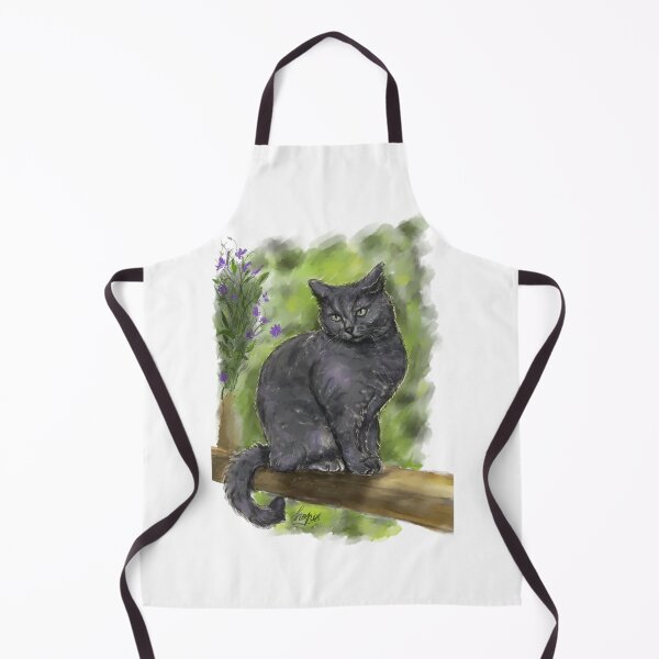 Item preview, Black Cat in the Garden - Atmospheric Painterly Illustration designed and sold by hopenoli_art.